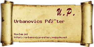 Urbanovics Péter névjegykártya